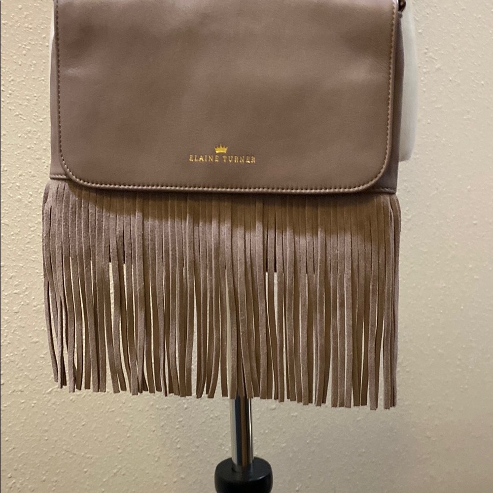 Elaine Turner Brown Fringe Crossbody Bag - Picture 3 of 11